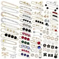 Zaewry Anstecknadel Set 80 Stück Perlen Brosche Damen Hose Enger Machen Clip Perlen (80-tlg)