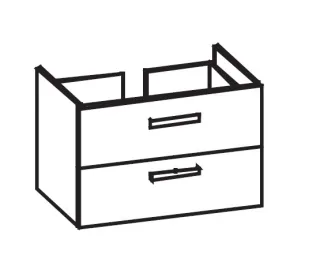 Artiqua 414 Waschtischunterschrank für Subway/Omnia Architectura 611680 Sangallo Grau quer, 414-WU2L 414-WU2L-V01-7154-432