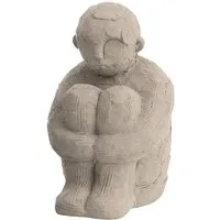 Marrakesch Orient & Mediterran Interior Dekofigur J-Line Figur sitzend aus grauem Zement, minimalistische Skulptur 18 cm (1 St), Handarbeit