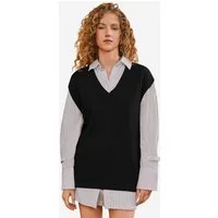 Imily Bela Strickweste Damen Ärmelloses Pullover weste (Packung, 1-tlg., 1per-Pack) Seitenschlitze