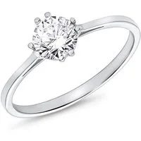 JEWLIX Goldring aus 375er Weißgold mit Zirkonia in Krappenfassung VR0529-W