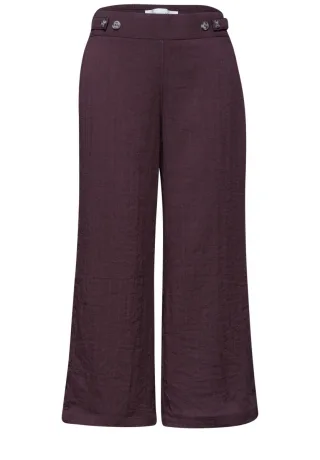 Street One - Wide Leg Hose im Leinen-Look violet - Gr. - 26