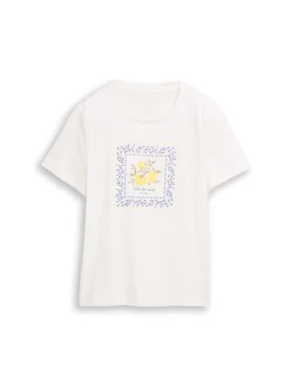 Tom Tailor - T-Shirt mit Rundhalsausschnitt weiß - Gr. - M