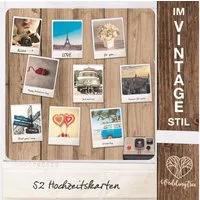WeddingTree Postkarte 52 Postkarten Hochzeit Vintage - Postkarten Set, Vintage Postkarten Set