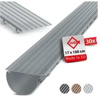 INEFA Dachrinne Laubfangstreifen Dachrinnen Laubschutz NW 100-150 (100-160mm), 100cm. 30 Stk., 30-St., Dachrinnenschutz, Dachrinnenabdeckung Made in Germany