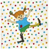 Muurla Kindergeschirr-Set Servietten Pippi Hoppsansa (33x33cm)