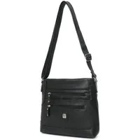 ITALYSHOP24 Schultertasche Damen Tasche Umhängetasche CrossBody Schultertasche CrossOver, Vintage Shopper Leder Optik Reisetasche Handtasche