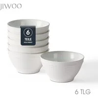JIWOO Müslischale 6er Ø11,8cm, Frühstückschalen Eisschale Dessertschalen Schale, Keramik, (Schaleset, 6-tlg), Porzellan Hochwertiges Schalen Cyan Mikrowellenofen Spülmaschine