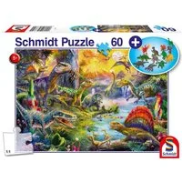 Schmidt Spiele Puzzle Dinosaurier. Puzzle 60 Teile, mit Add-on (Dinosaurier-Figuren-Set), 60 Puzzleteile
