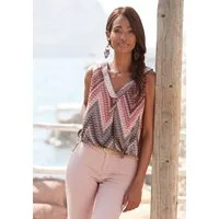 LASCANA Tanktop mit Alloverprint und V-Ausschnitt, sommerliches Blusentop