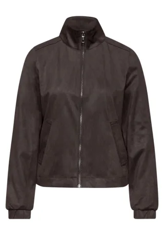 Street One - Kurze Velours Jacke braun - Gr. - 36