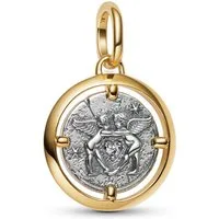 Pandora Runder Anhänger 764088C01, Medaillon Zweifarbig Amor