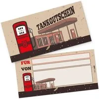 itenga Grußkarten itenga Geschenkgutschein Tankgutschein (Motiv 10), Postkarte zum Ausfü