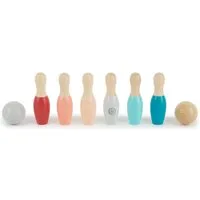 BIECO Lernspielzeug Bieco Mini Kegelspiel für Kinder aus Holz 10 cm 8-tlg. Bowling Set