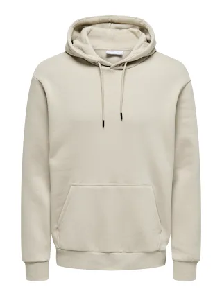 ONLY&SONS - ONSCERES HOODIE SWEAT NOOS Silver Lining - Gr. - XL