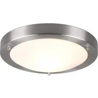TRIO Leuchten LED Deckenleuchte, LED wechselbar, Warmweiß, Badezimmer-Lampen Decke, Bad-lampe & Gäste WC Silber Treppenhaus, IP44