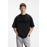 HUGO T-Shirt Dinkee Oversized-Fit, reine Baumwolle, Logo-Druck