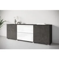 OTTO home Lowboard Kenia (1 St), 2 Türen, 2 Schubladen, Breite 180 cm, höhenverstellbare Einlegeböden