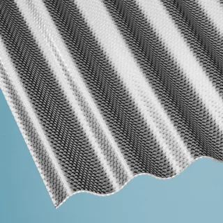 Acryl Lichtplatte | Wellplatte | 76/18 | ca. 3 mm | Breite 1045 mm | wabenstruktur | graphit