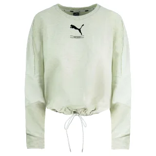 Puma entspannte Passform Nu-Tility Crewneck Langarm Weiße Frauen Sweatshirt 581378 19