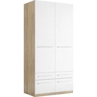 priess Kleiderschrank Schrank Garderobe Wäscheschrank Barcelona in 5 Breiten viel Stauraum, geräumige Schubkästen, mit Spiegel, MADE IN GERMANY