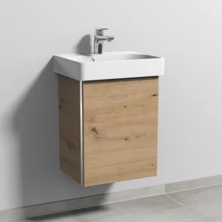 Sanipa 3way Waschtischunterbau zu Geberit Smyle Square Waschtisch mit 1 Tür, Eiche Natural-Touch BR66985