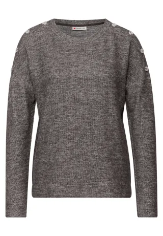 Street One - Softes Shirt mit Knöpfen rustic brown mel. - Gr. - 36
