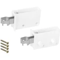 Prima-Online Möbelbeschlag Schrankaufhänger Möbelaufhänger L/R weiss mit Befestigungsschrauben (1 St)