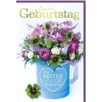 Verlag Dominique Grußkarten Geburtstag - Glückwunschkarte im Format 11,5 x 17 cm mit Umschlag - Bl