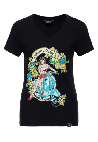 Queen Kerosin Damen T-Shirt Vintage Love