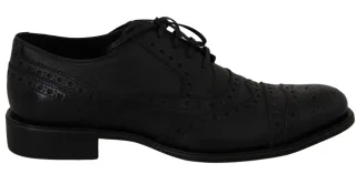Dolce & Gabbana Blaue Leder Wingtips Oxford-Anzugschuhe