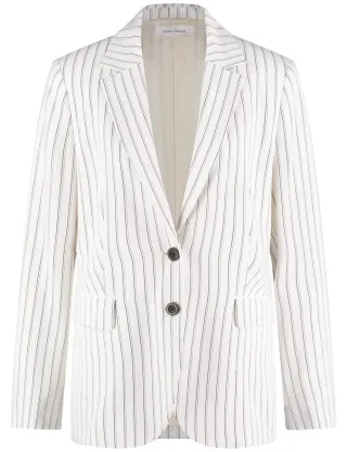 GERRY WEBER Collection - Modischer Blazer mit Nadelstreifen beige/weiß - Gr. - 38