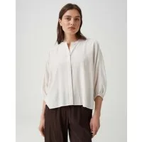 OPUS Kurzarmbluse aus Crinkle Webware mit Oversize Fit Luftiger Look mit femininer Rückenfalte