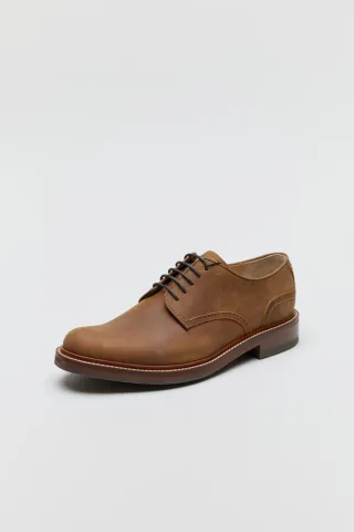 Chapman & Moore Einfache Derby-Land-Oil-Leder-Herrenschuhe in Tan