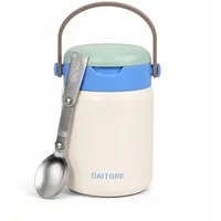 DAITORE Thermobehälter 480ml Thermobehälter Edelstahl 304 mit Löffel, auslaufsicher, (Geeignet für Büro, Schule, Reisen, Vielseitige Anwendung), 5h warm & 8h kalt, BPA-frei bruchfest doppelwandig isoliert