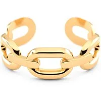 THIORA Fingerring Offener Damen Ring, Kettenglieder, Gliederkette, Edelstahl, offen & größenverstellbar, 6.5 mm Ringbreite, Edelstahl