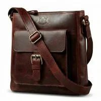 SID & VAIN Umhängetasche YALE Umhängetasche Cross-Body Bag echt Leder, Ledertasche Schultertasche Herren Damen Messenger Bag braun