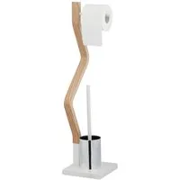 relaxdays Badezimmer-Set WC Garnitur stehend weiß
