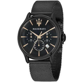 Maserati R8873618006 Epoca Herren-Chronograph mit schwarzem Zifferblatt