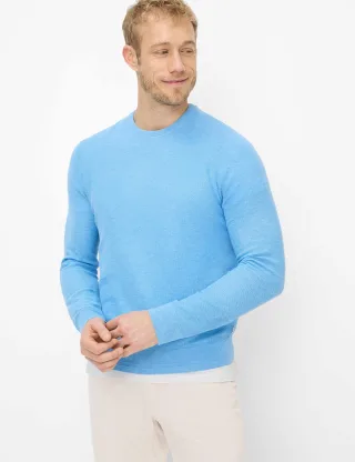 Brax Herren Strickpullover Style RICK pool, hellblau, Gr. XL