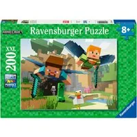 Ravensburger Puzzle Minecraft, Tierische Abenteuer, 200 Puzzleteile, 200 XXL Teile, Made in Germany