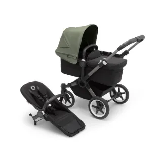 Bugaboo Donkey 5 Mono Complete Graphite/Midnight-Black/Forest Green Kinderwagen-Set mit Liegewanne und Sitz