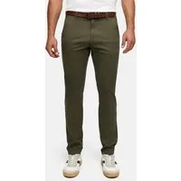 Indicode Chinohose Herren INPilli Regular-Fit Baumwollhose mit schmaler Passform mit praktischem, integriertem Gürtel
