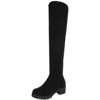 Ital-Design Elegante Overknee-Stiefel für Damen mit rutschfester Sohle Overkneestiefel (90827498) Blockabsatz Stiefel in Schwarz