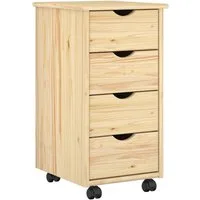 vidaXL Schranksystem Rollschrank 34 x 39 x 65,5 cm Massivholz Kiefer Braun (1-St)