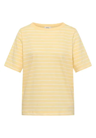 CECIL - Shirt mit U-Boot-Ausschnitt und Streifen buttermilk yellow - Gr. - M