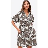 Imily Bela Minikleid Damen Hemdblusenkleid mit Knopfleiste (Packung, 1-tlg., 1per-Pack) mit Puffärmel