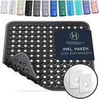 Homerella Duschmatte rutschfest - 100% BPA frei - Inkl. 2 Haken zum Aufhängen 53x53cm, Antirutschmatte Dusche hautsensitiv & schimmelresistent, - Duscheinlage maschinenwaschbar