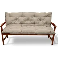 Beautissu Bankauflage Flair BR Bankauflage Natur, 100x50x50cm, Sitzkissen für Gartenbank, Bankpolster Outdoor & Hollywoodschaukel