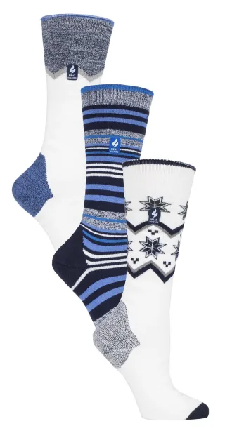 3 Paar Assorted Multipack Ultra Lite Womens Ski Socks | Heat Holders | Womens Funky Retro Knee High Socks - Mix 1